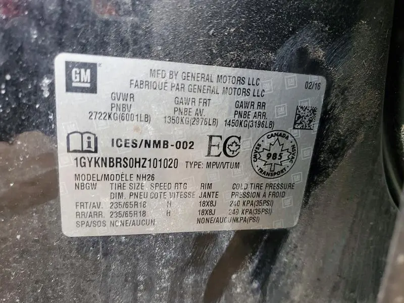 2017 CADILLAC XT5 LUXURY  