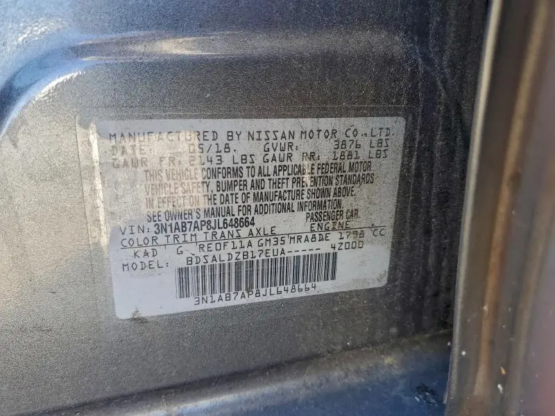 2018 NISSAN SENTRA   