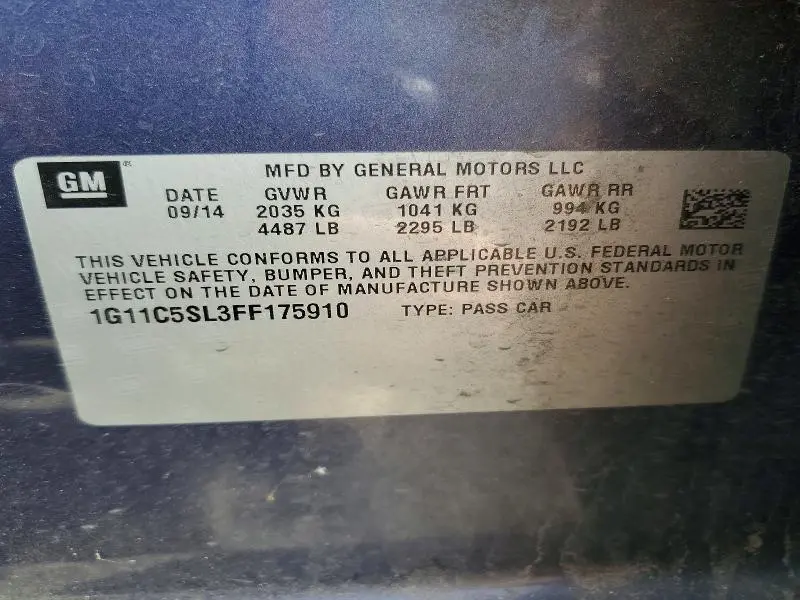 2015 CHEVROLET MALIBU 1LT  