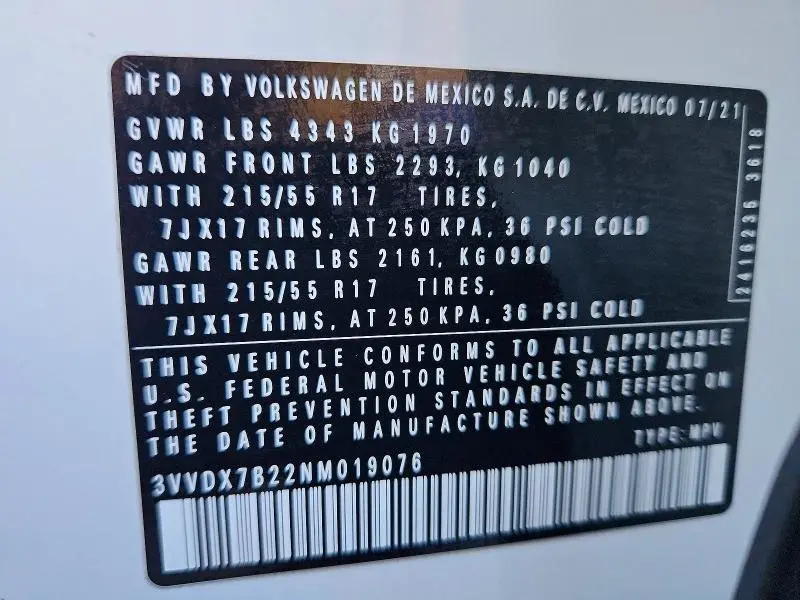 2022 VOLKSWAGEN TAOS S  