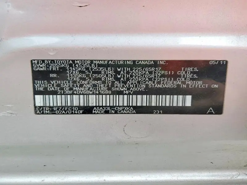 2011 TOYOTA RAV4 BASE  
