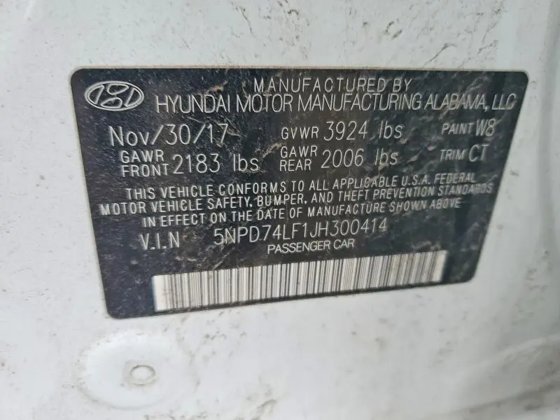 2018 HYUNDAI ELANTRA SE  