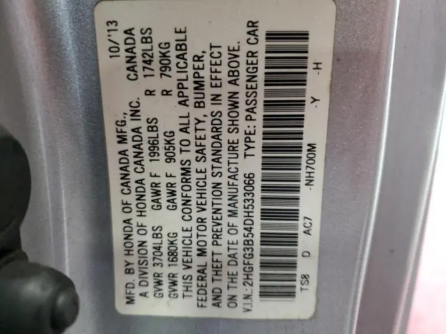2013 HONDA CIVIC LX  