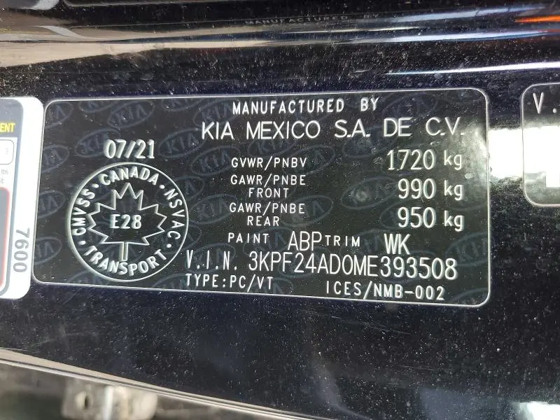 2021 KIA FORTE FE  