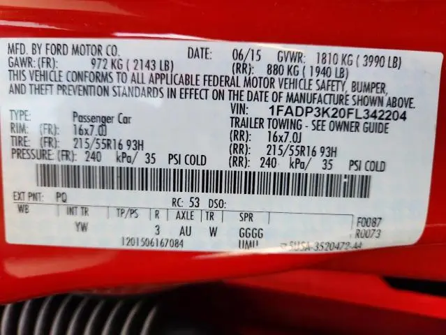 2015 FORD FOCUS SE  
