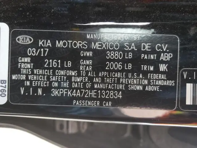 2017 KIA FORTE LX  