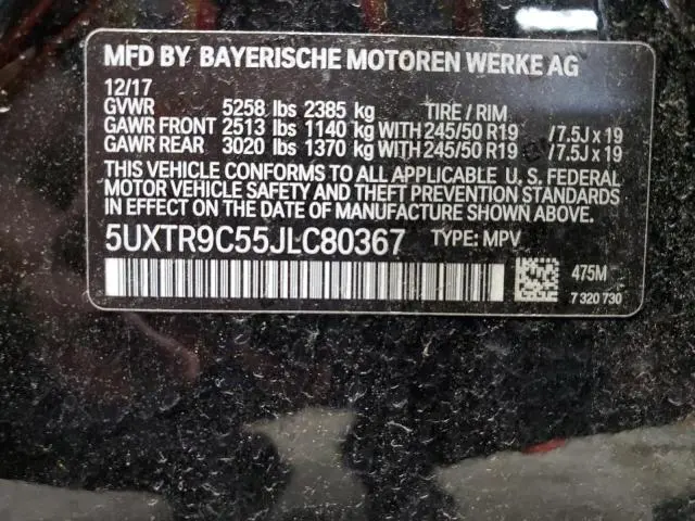 2018 BMW X3 XDRIVE30I  