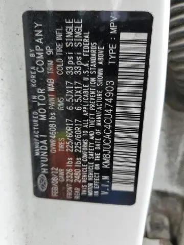 2012 HYUNDAI TUCSON GLS  