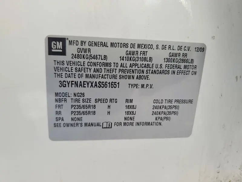 2010 CADILLAC SRX LUXURY COLLECTION  