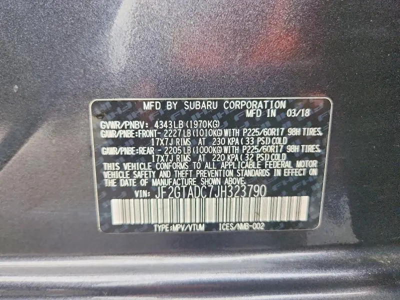 2018 SUBARU CROSSTREK PREMIUM  