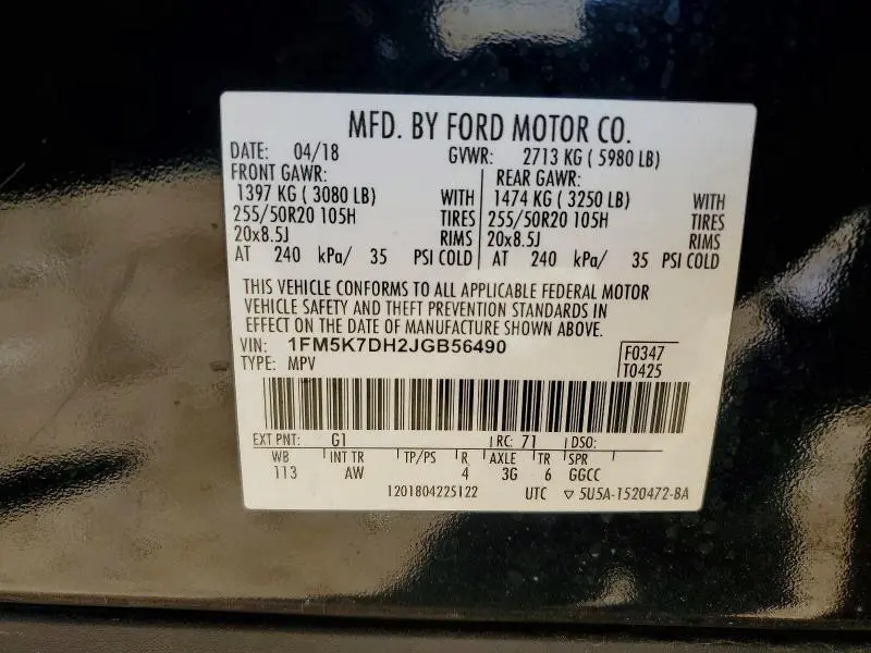 2018 FORD EXPLORER XLT  