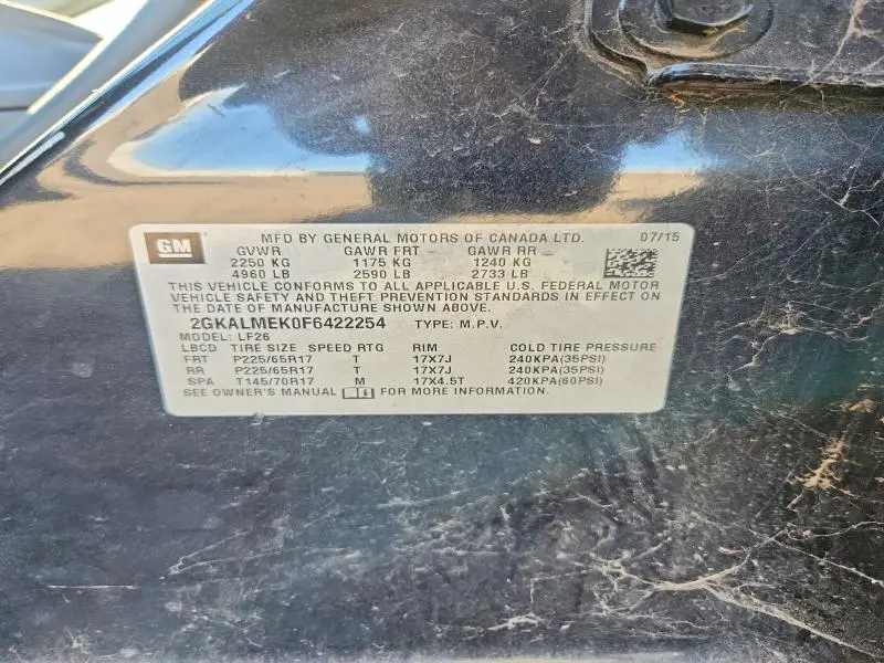 2015 GMC TERRAIN SLE  
