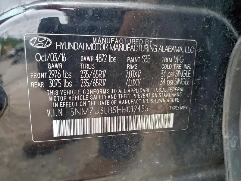 2017 HYUNDAI SANTA FE SPORT   