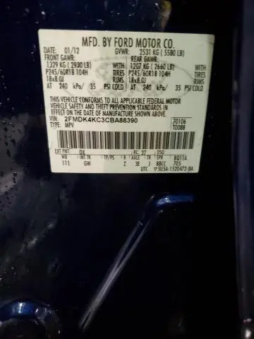 2012 FORD EDGE LIMITED  