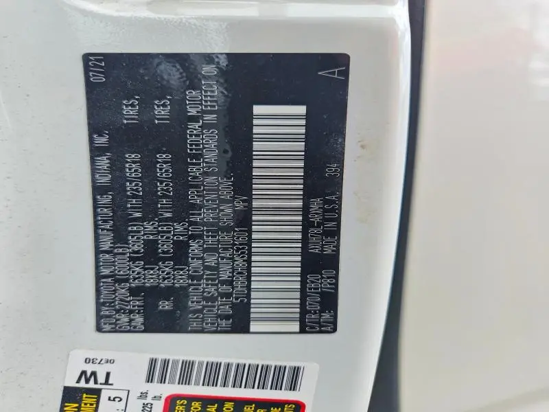 2021 TOYOTA HIGHLANDER HYBRID XLE  