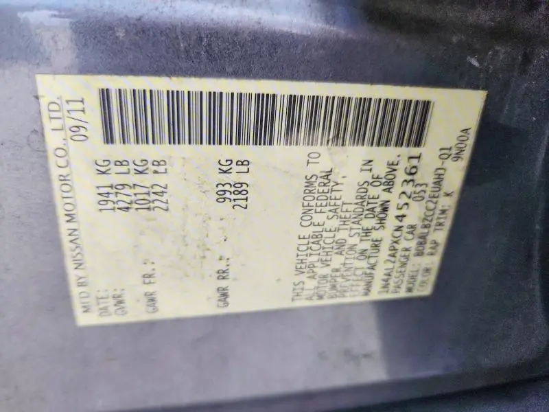 2012 NISSAN ALTIMA 2.5  