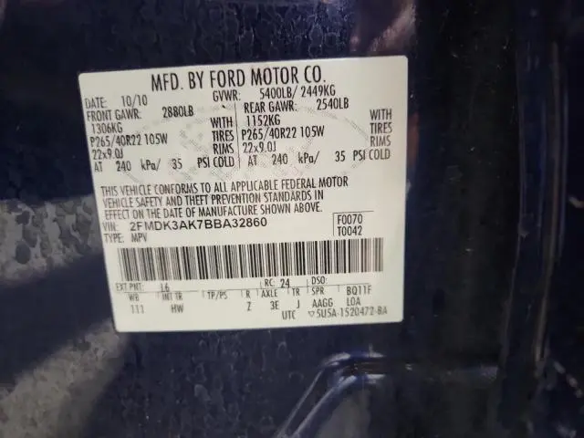 2011 FORD EDGE SPORT  