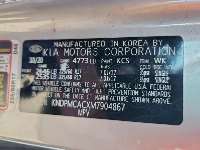 2021 KIA SPORTAGE LX  