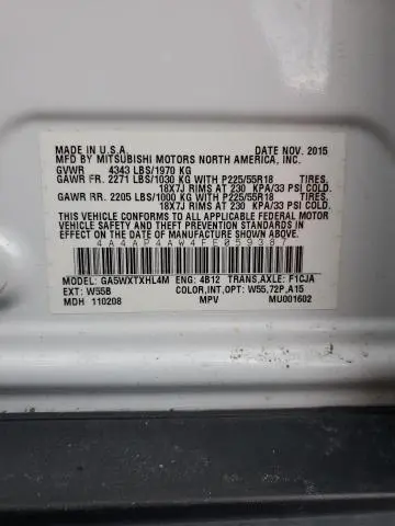 2015 MITSUBISHI OUTLANDER SPORT SE  