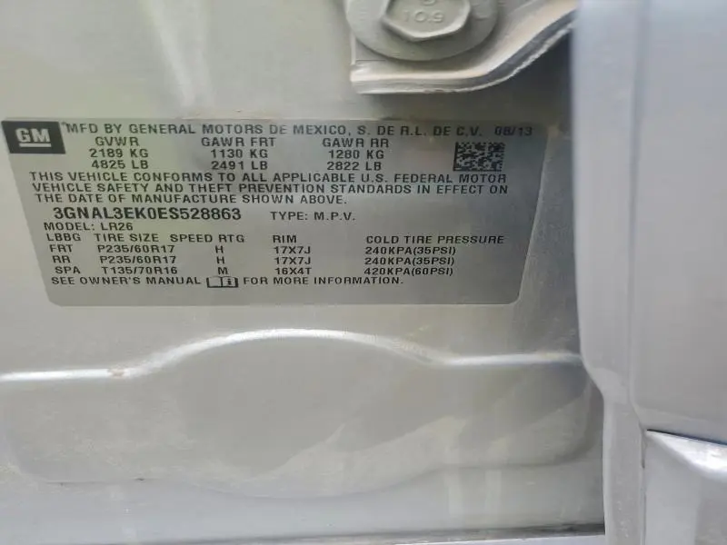 2014 CHEVROLET CAPTIVA LT  