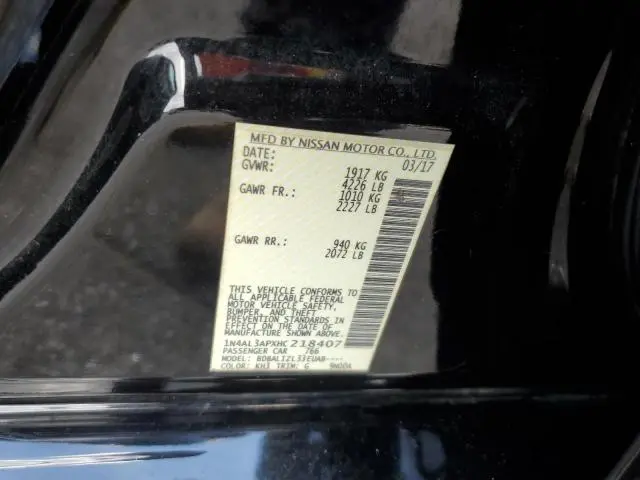 2017 NISSAN ALTIMA 2.5  