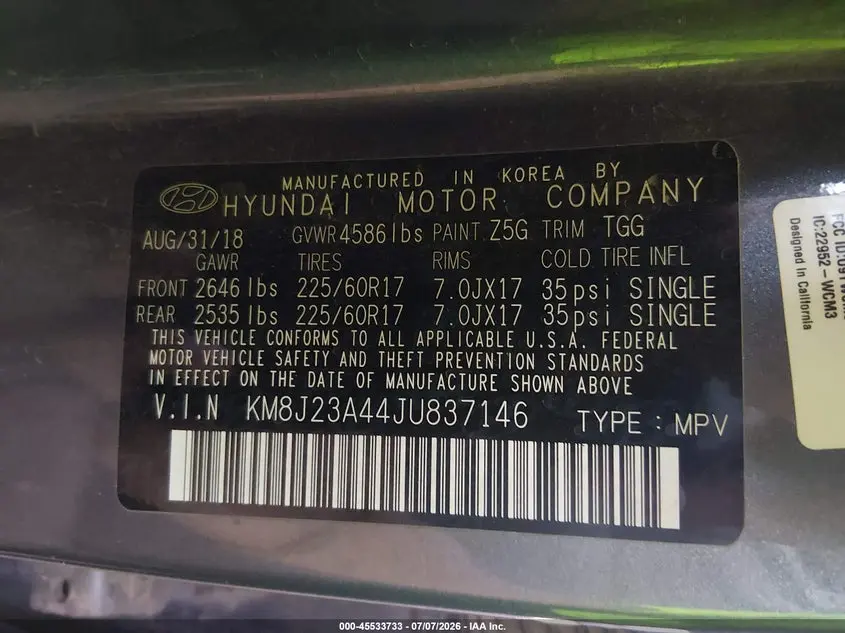 2018 HYUNDAI TUCSON SE