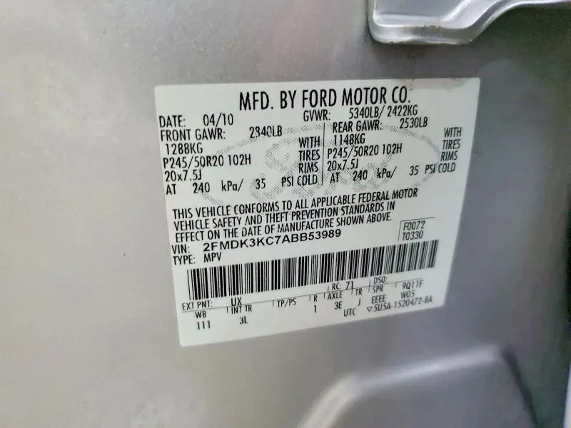 2010 FORD EDGE LIMITED  