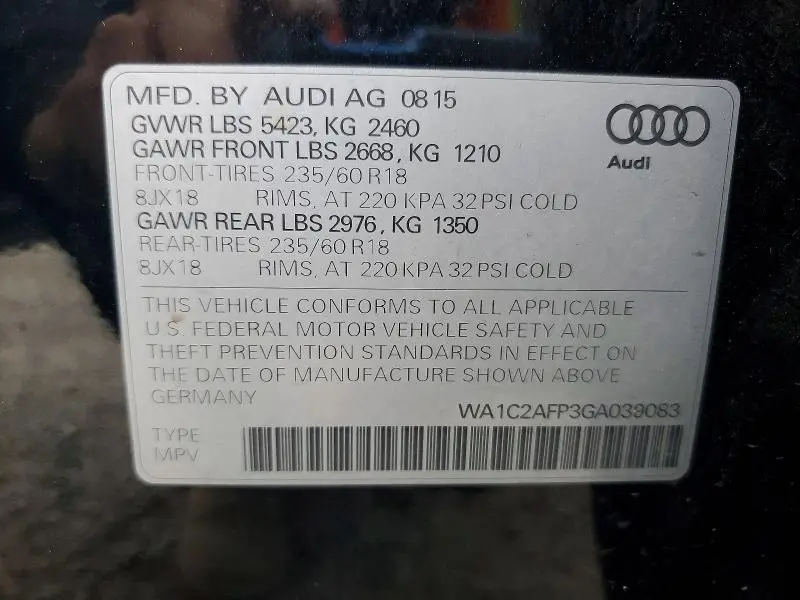 2016 AUDI Q5 PREMIUM  