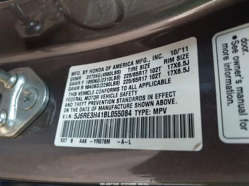 2011 HONDA CR-V SE