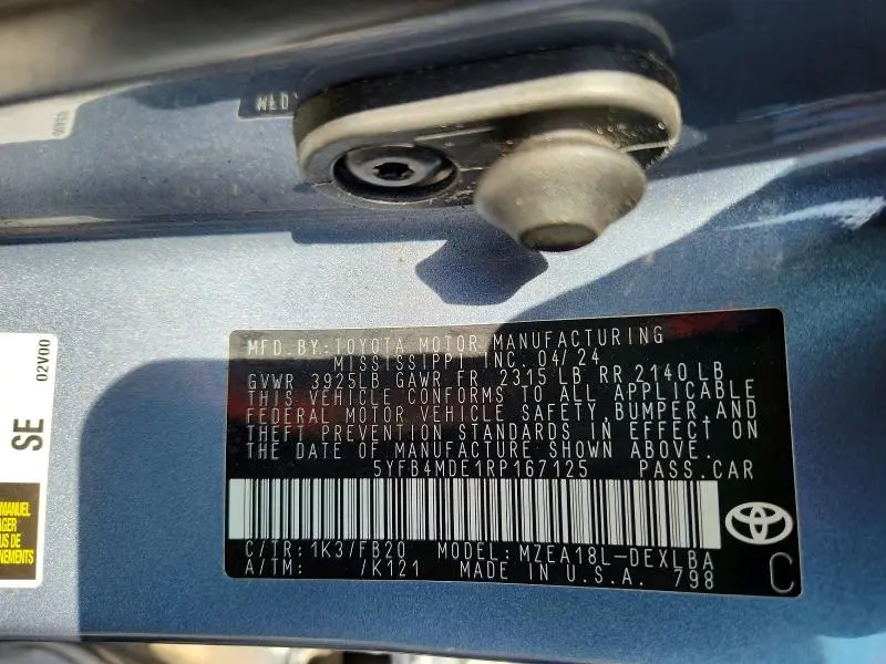 2024 TOYOTA COROLLA LE  
