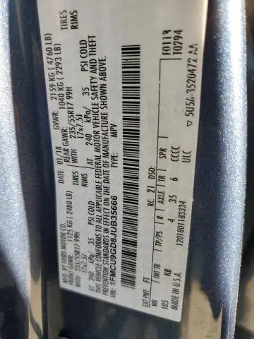 2018 FORD ESCAPE SE  