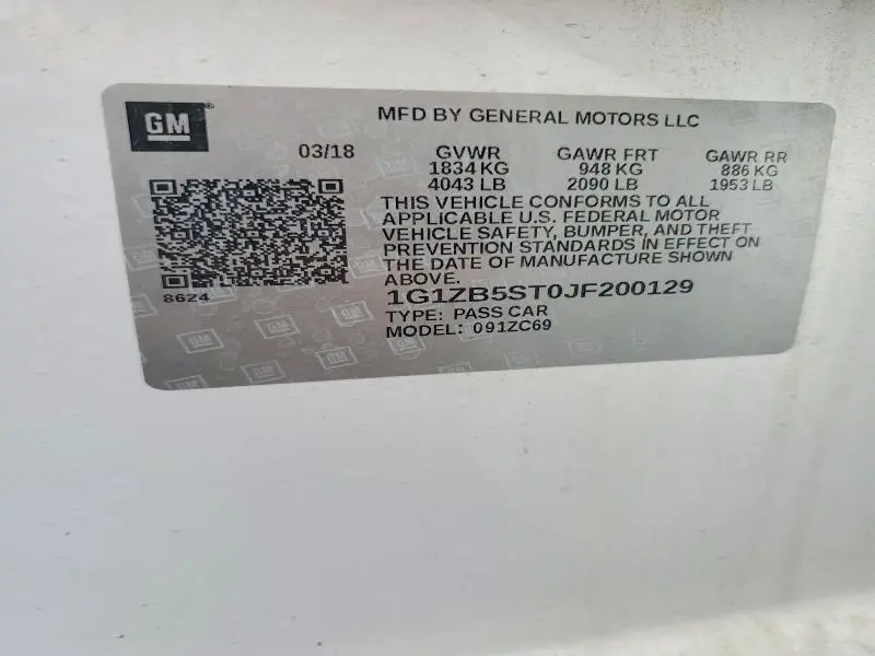 2018 CHEVROLET MALIBU LS  