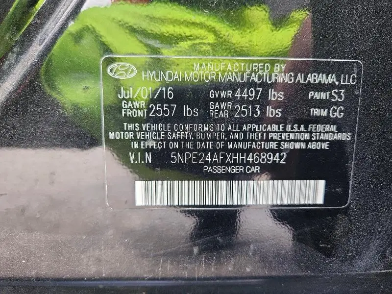 2016 HYUNDAI SONATA SE