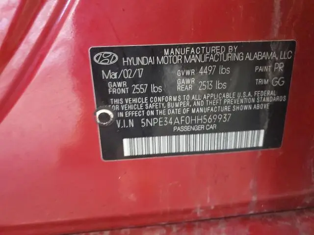 2017 HYUNDAI SONATA SPORT  