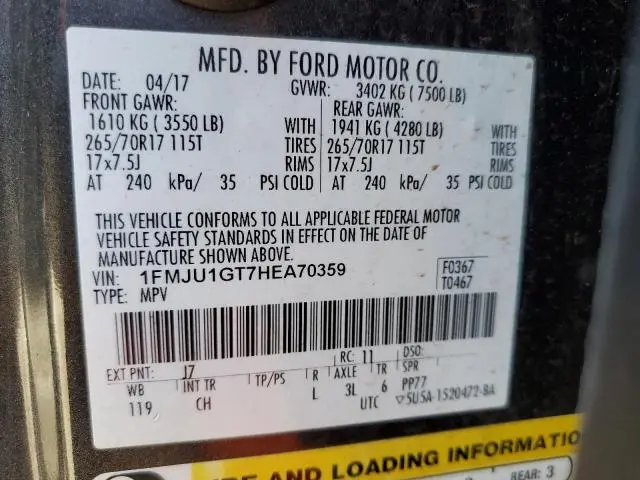 2017 FORD EXPEDITION XL  