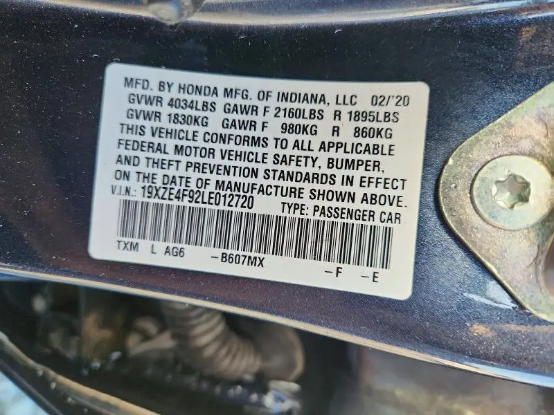 2020 HONDA INSIGHT TOURING  