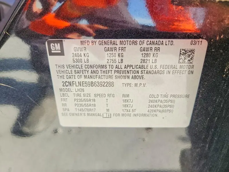 2011 CHEVROLET EQUINOX LT  