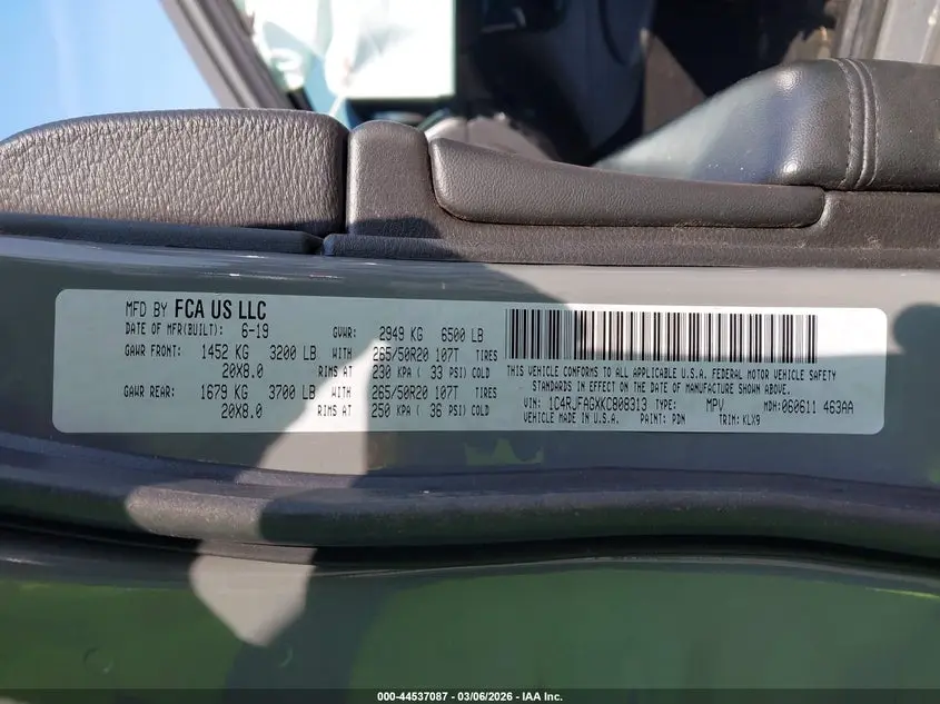 2019 JEEP GRAND CHEROKEE ALTITUDE 4X4