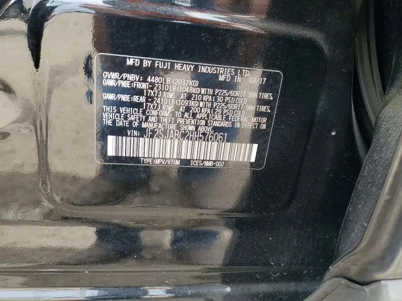 2017 SUBARU FORESTER 2.5I  