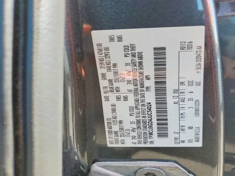 2018 FORD ESCAPE SE  