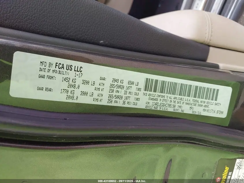 2017 DODGE DURANGO CITADEL AWD