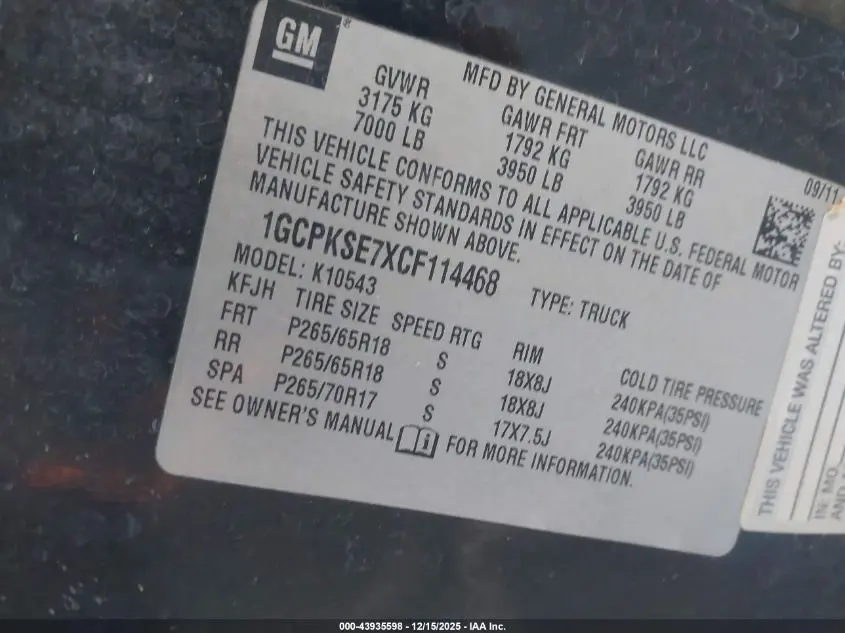 2012 CHEVROLET SILVERADO 1500 LT