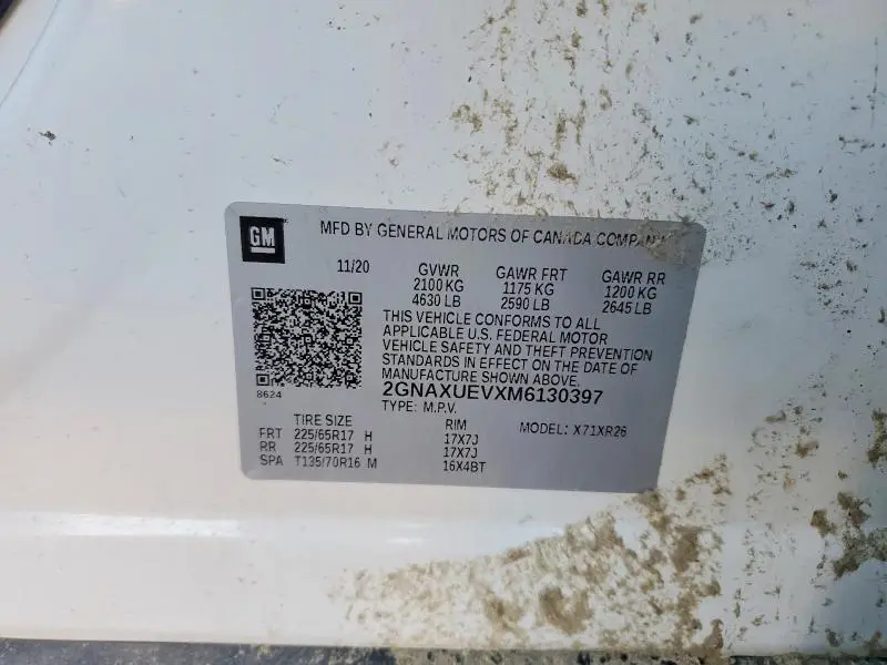 2021 CHEVROLET EQUINOX LT  