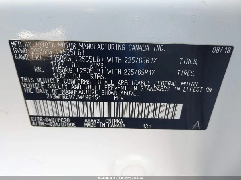 2018 TOYOTA RAV4 XLE