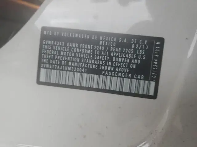 2017 VOLKSWAGEN JETTA GLI  