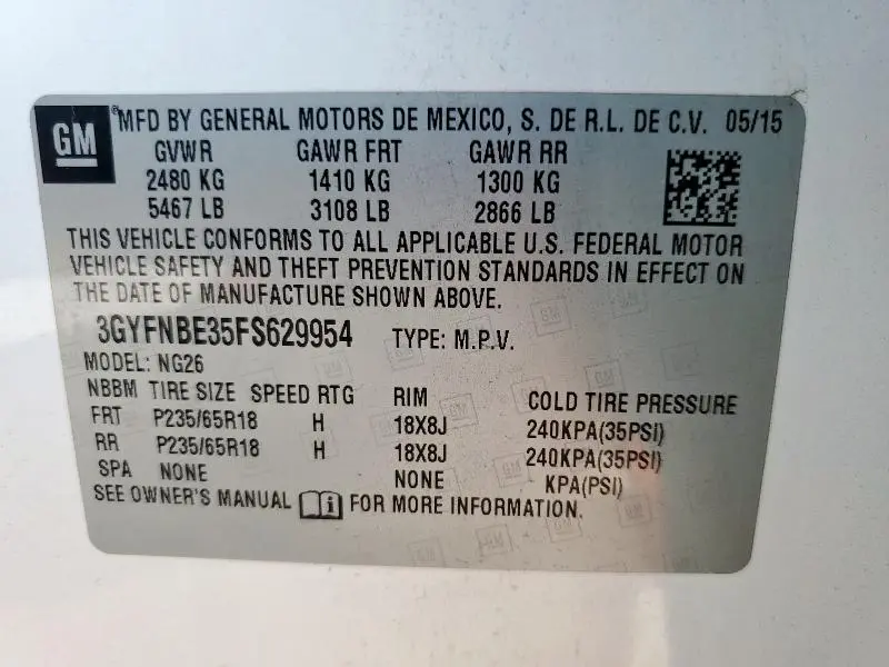 2015 CADILLAC SRX LUXURY COLLECTION  