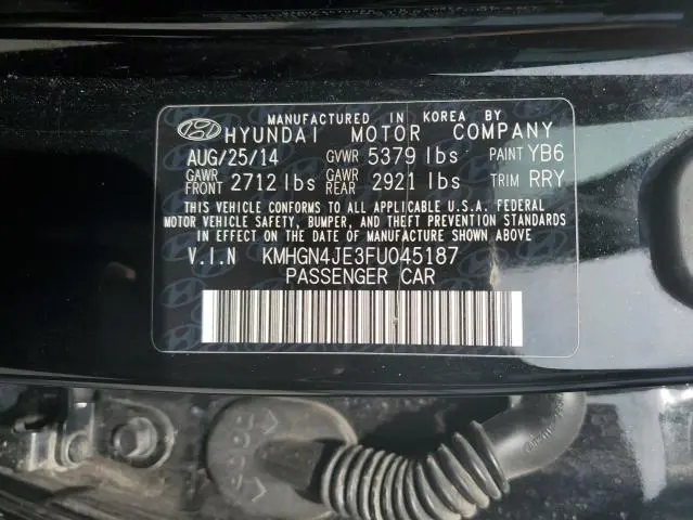 2015 HYUNDAI GENESIS 3.8L  