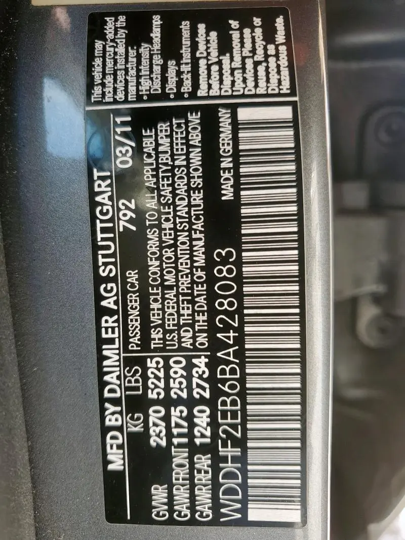 2011 MERCEDES-BENZ E 350 BLUETEC  