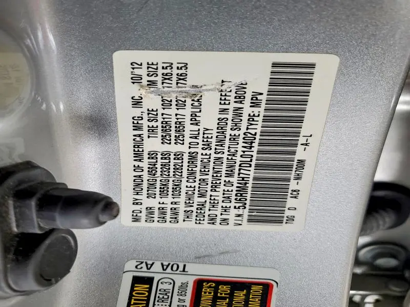 2013 HONDA CR-V EXL  