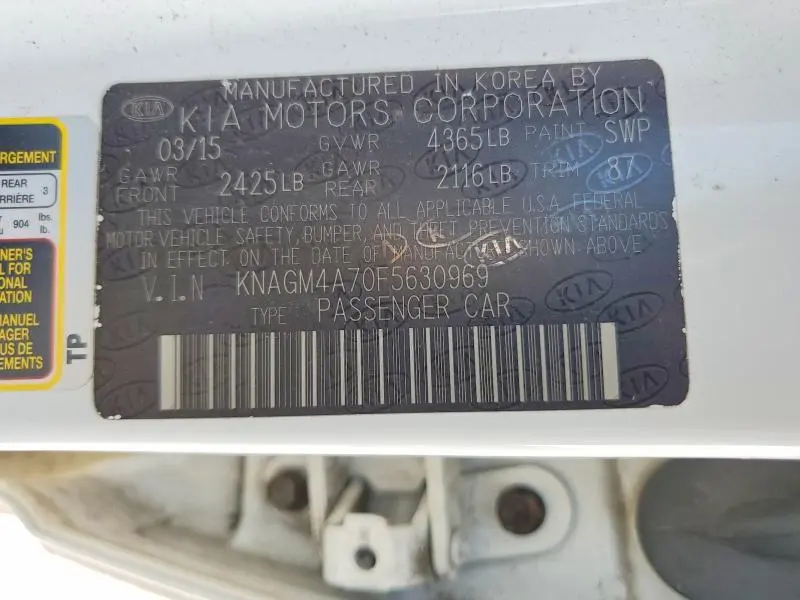 2015 KIA OPTIMA LX  